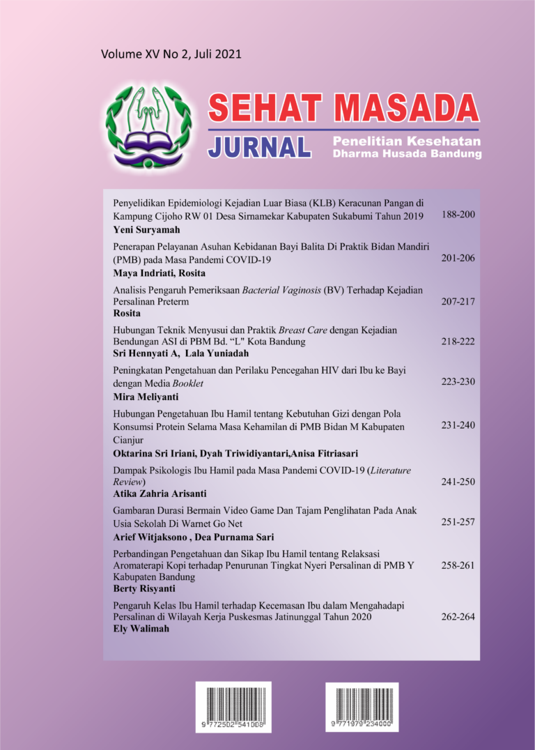 Sampul Vol. 15 No. 2 (2021): Jurnal Sehat Masada