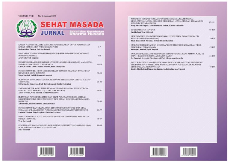 Sampul Vol. 17 No. 1 (2023): Jurnal Sehat Masada