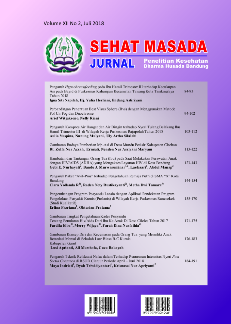 Sampul Vol. 12 No. 2 (2018): Jurnal Sehat Masada